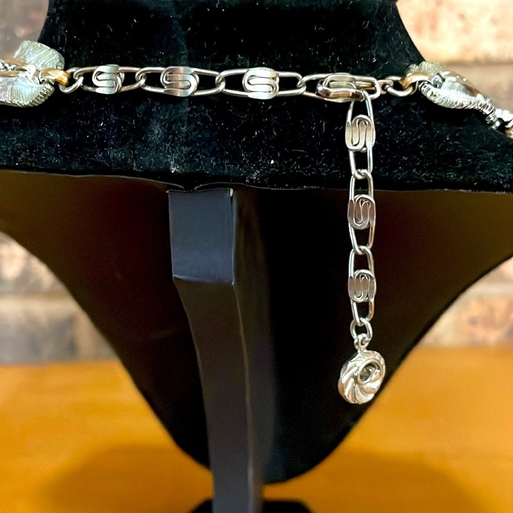 Lisner Silver Tone Shiny Multi Link Necklace Choker - Picture 5 of 6